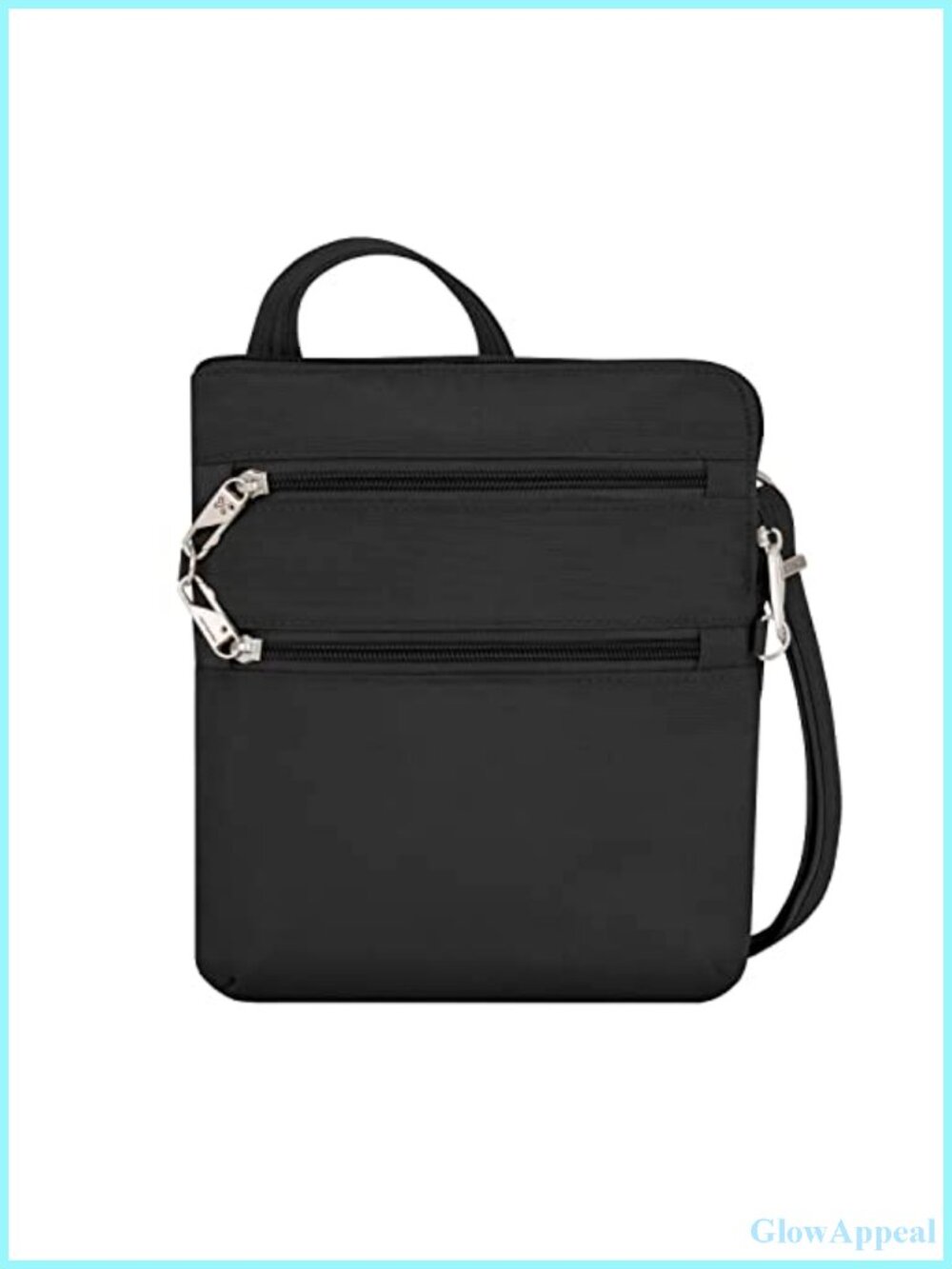 Anti-Theft Slim Double Zip Crossbody Messenger RFID Slash Resistant Travel Bag